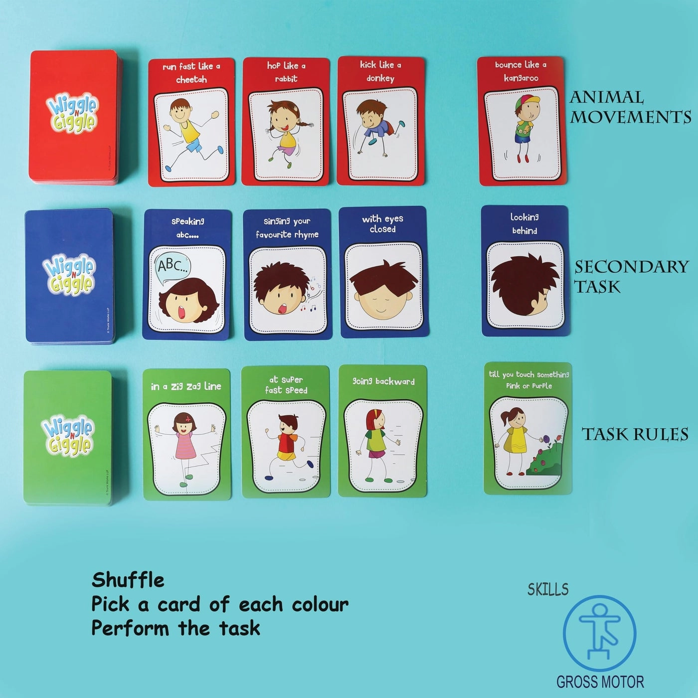 Wiggle N Giggle Travel Card Game - Ages 3 4 5 6 +
