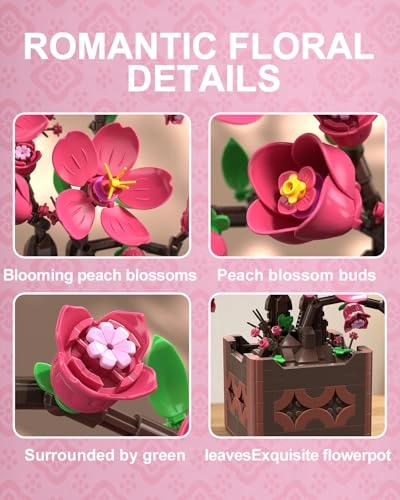 Botanicals Peach Blossom Potted - Floral 602pcs