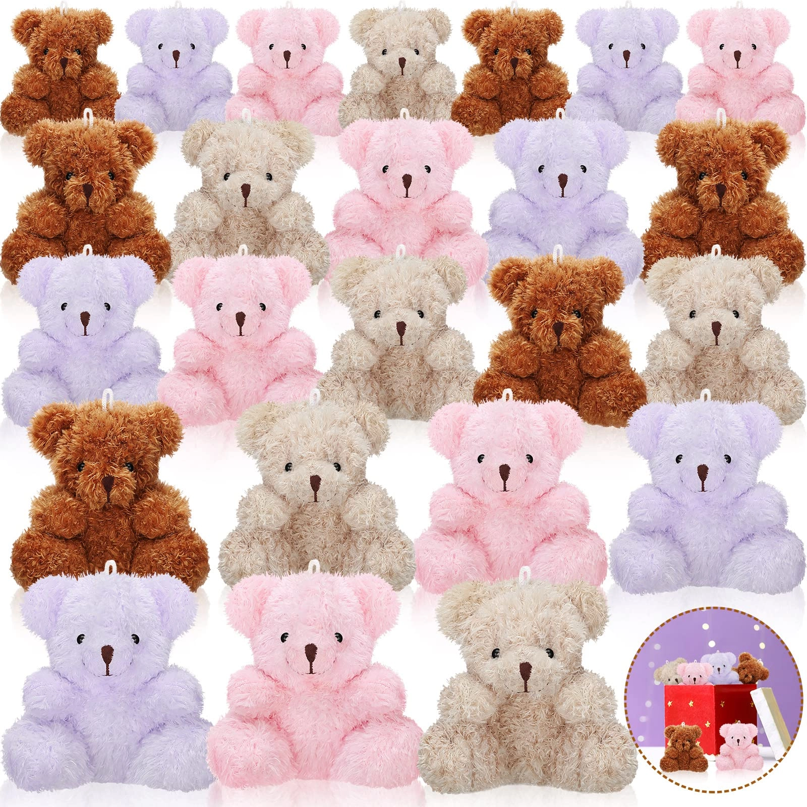 Bear 10 cm Plush - 24 Count Keychain
