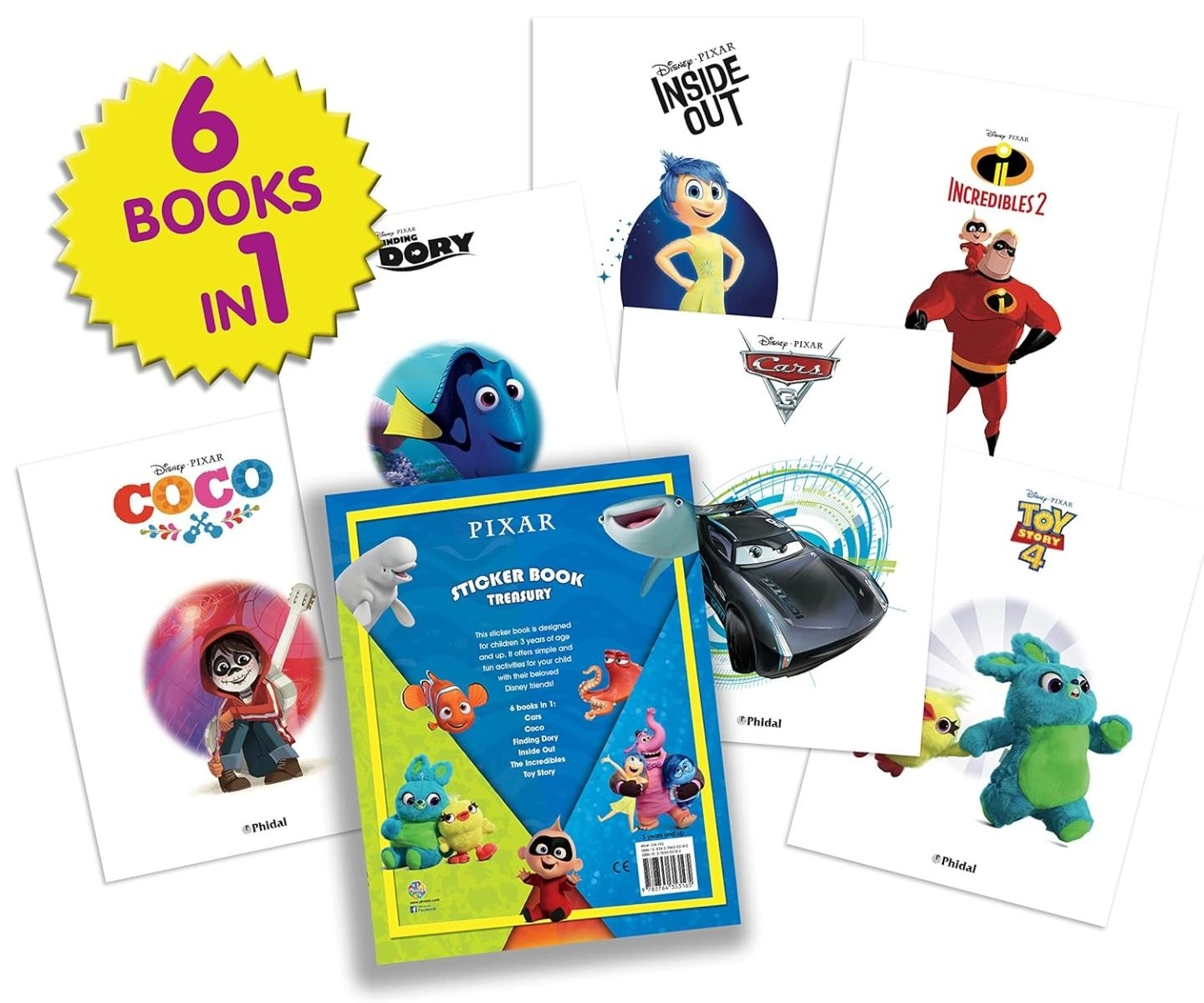 Disney Pixar Sticker Book Reusable 350 pcs