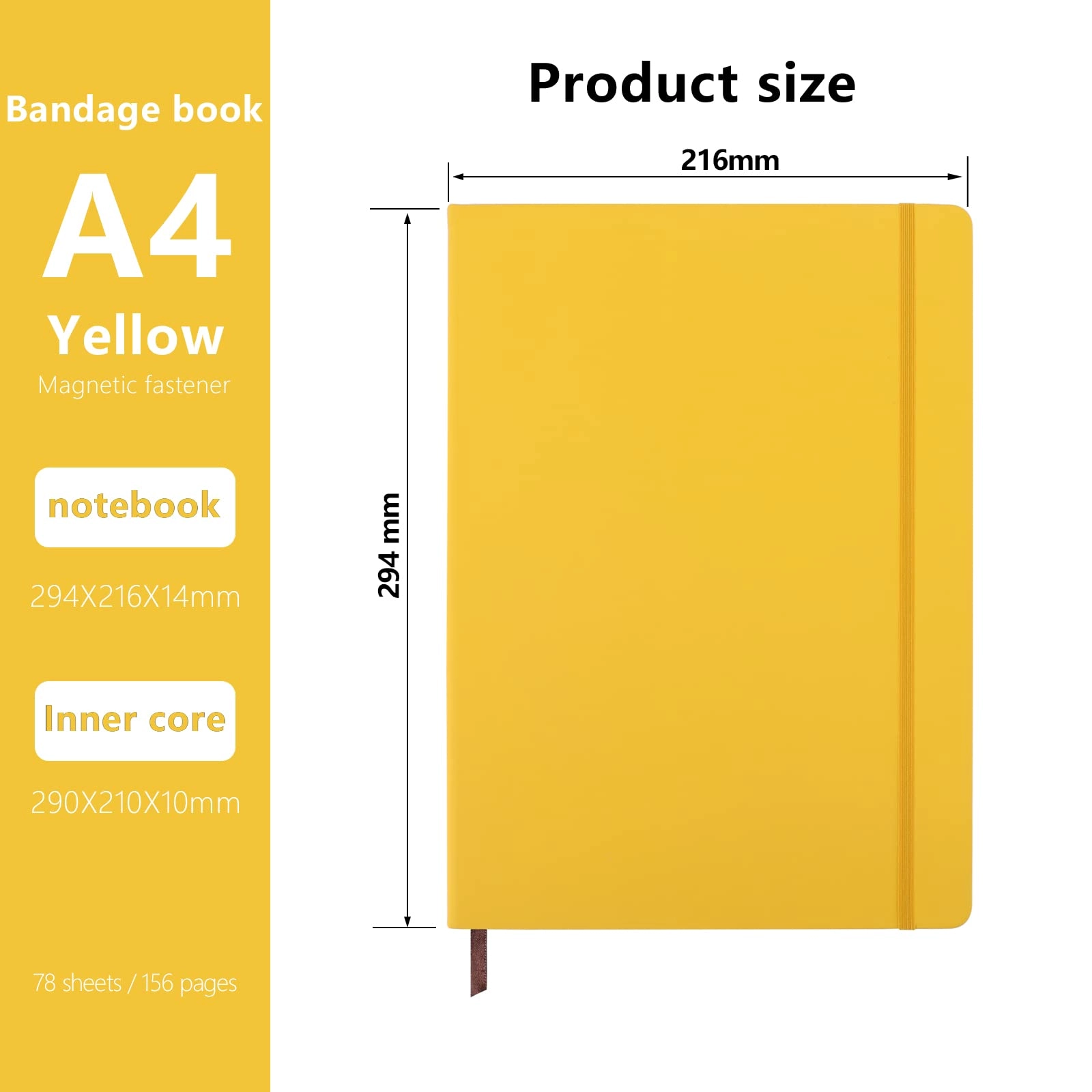 Notebook A4 Hardcover - Lined 80 Sheets