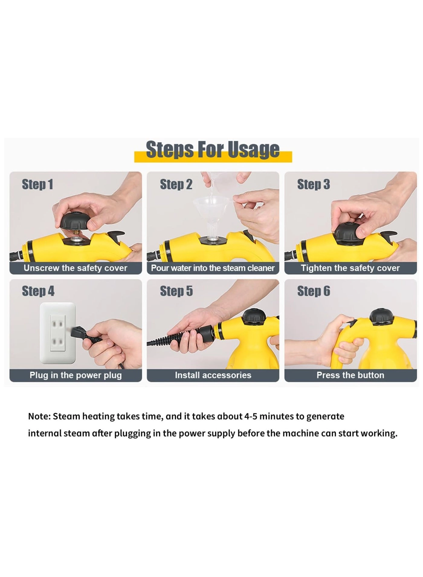 Portable Handheld Steam Cleaner - 1000W 9PCS