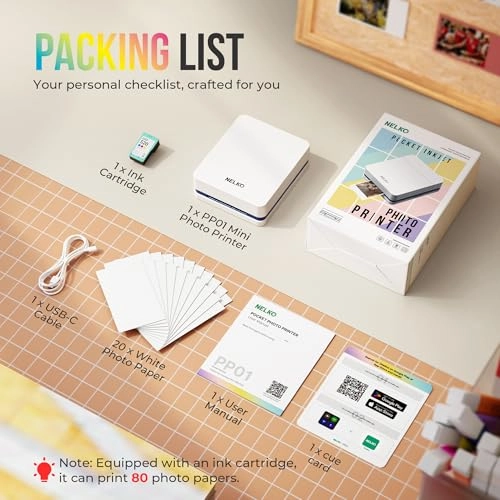 PP01 - Mini Photo Printer 50 Sheets 300DPI