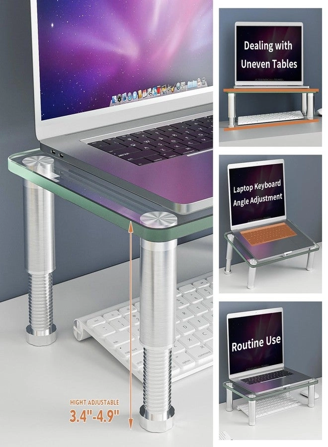 Monitor Stand Riser - 2 Pack Tempered Glass