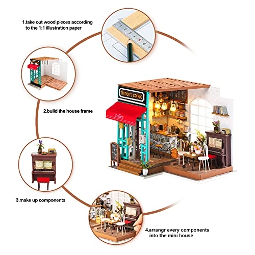 DIY Miniature Dollhouse Kit - Simon's Time Cafe