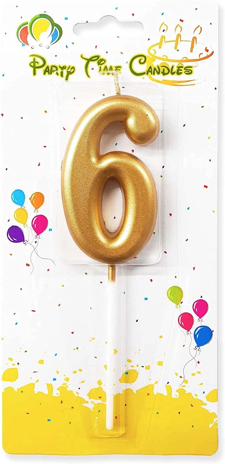 Number 6 Birthday Candle