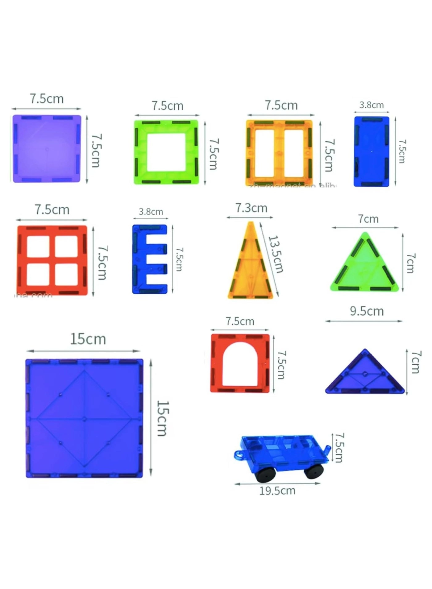 Fun Magnetic Tiles - 110 pcs