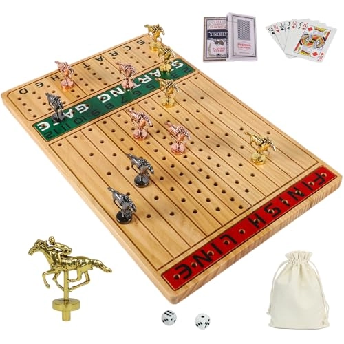 Horse Race Board Game - 11 Horses 4 Dice Solid Wood
