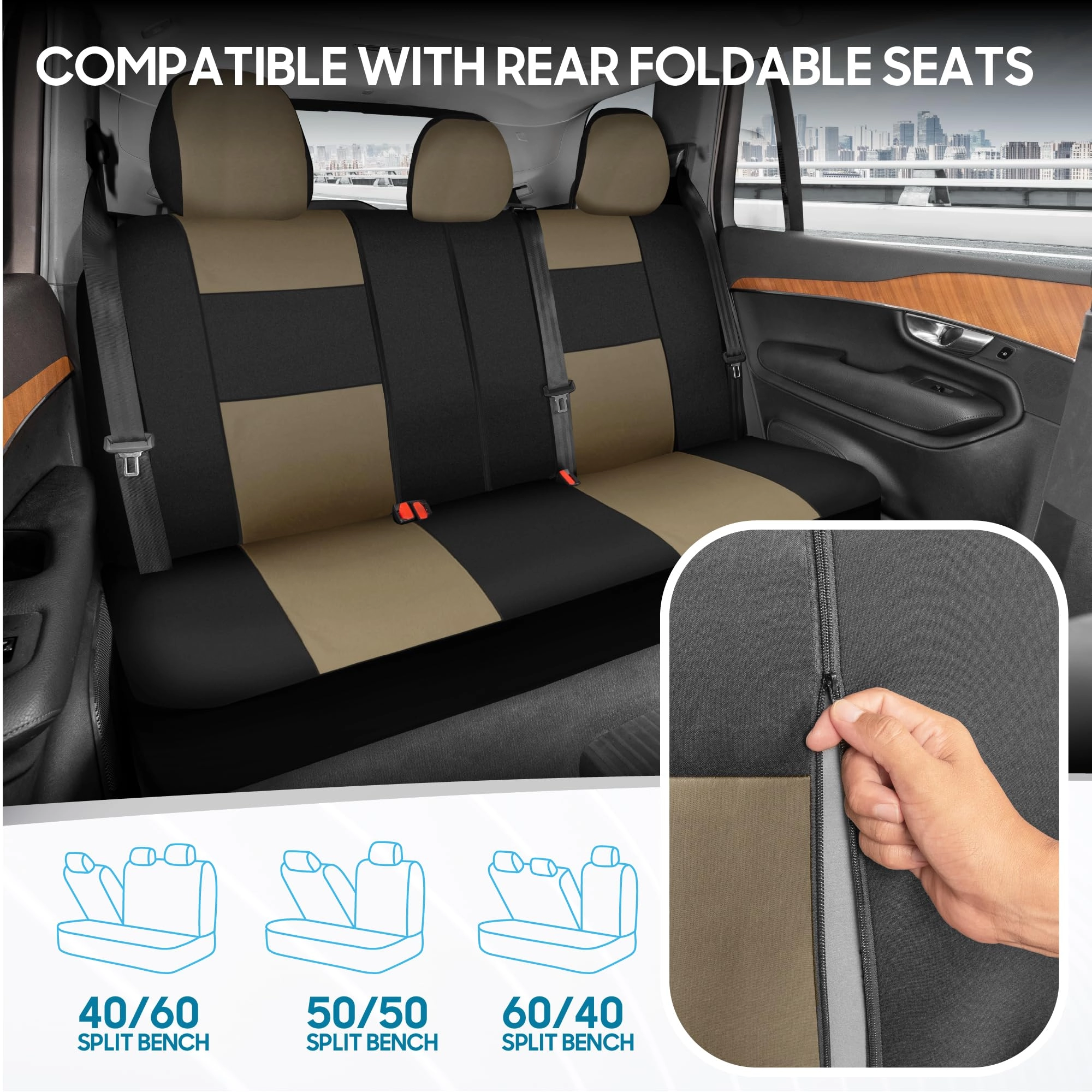 PolyPro Car Seat Covers - Solid Beige Universal Fit
