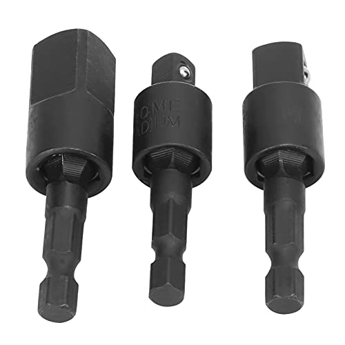 Power Drill Power Drillage 360 degree Adapter - 1/4" 3/8" 1/2" Chrome