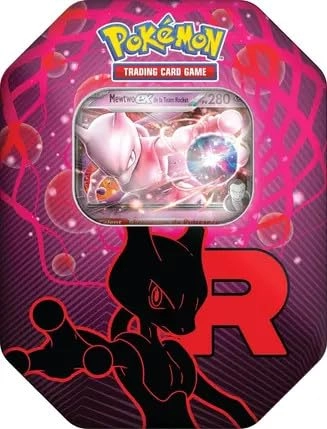 Metal Box Team Rocket 2025 - 1 Shiny Promo Card 4 Boosters