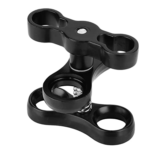 Mini Butterfly Clip Diving Light Clamp Adapter Mount - 360° Rotation Aluminum Alloy Black