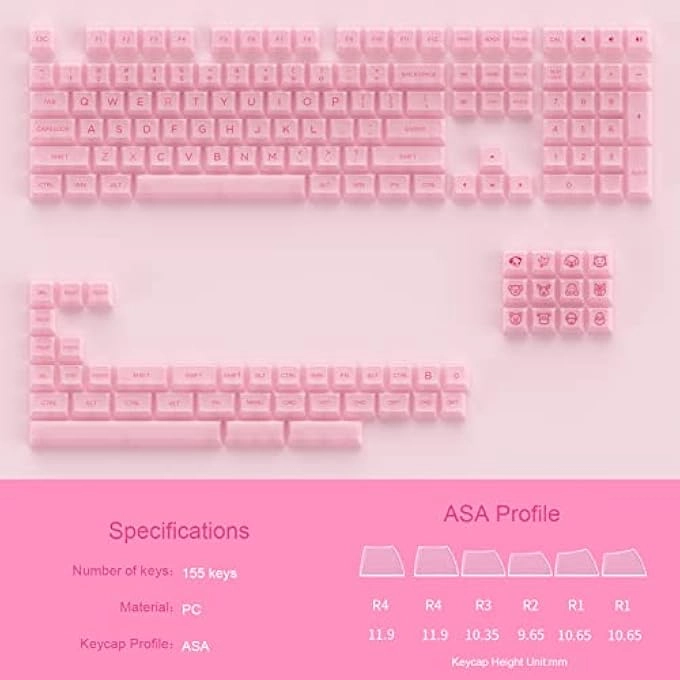 ASA PROFILE KEYCAPS - 155-KEY Polycarbonate Mac Modifiers