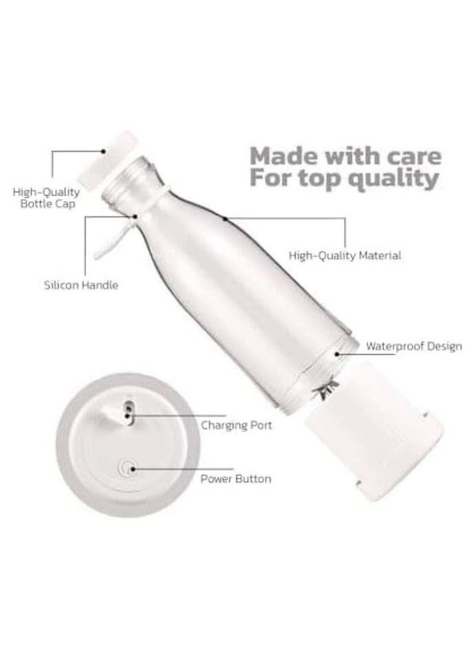 Portable Juicer - 6-Blade 3D Stainless Steel Blades, Food-Grade ABS & PP, USB Rechargeable