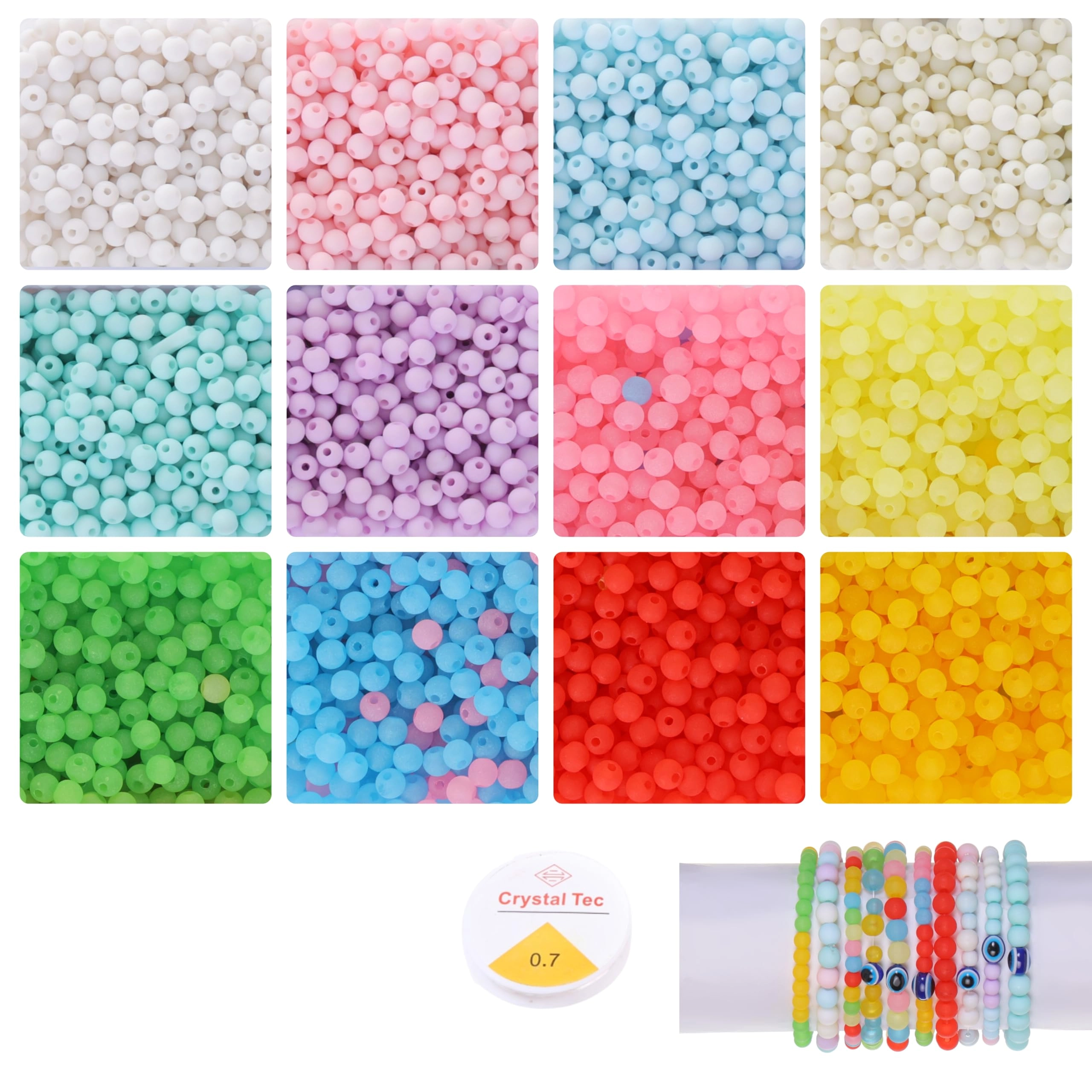 Bracelet Making Kit - 12 Types 10m Elastic Thread