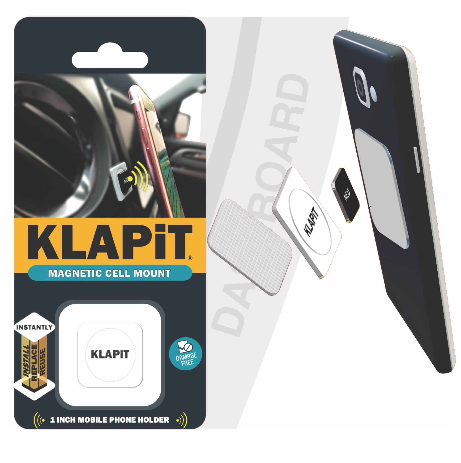 KLAPiT CELLMOUNT - Ultra-Compact Magnetic Mobile Phone Holder