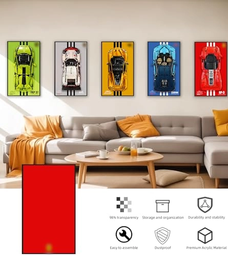 Display Wallboard for Lego Technic Ferrari Daytona SP3 42143 - 31.5 x 19.7 inches Red