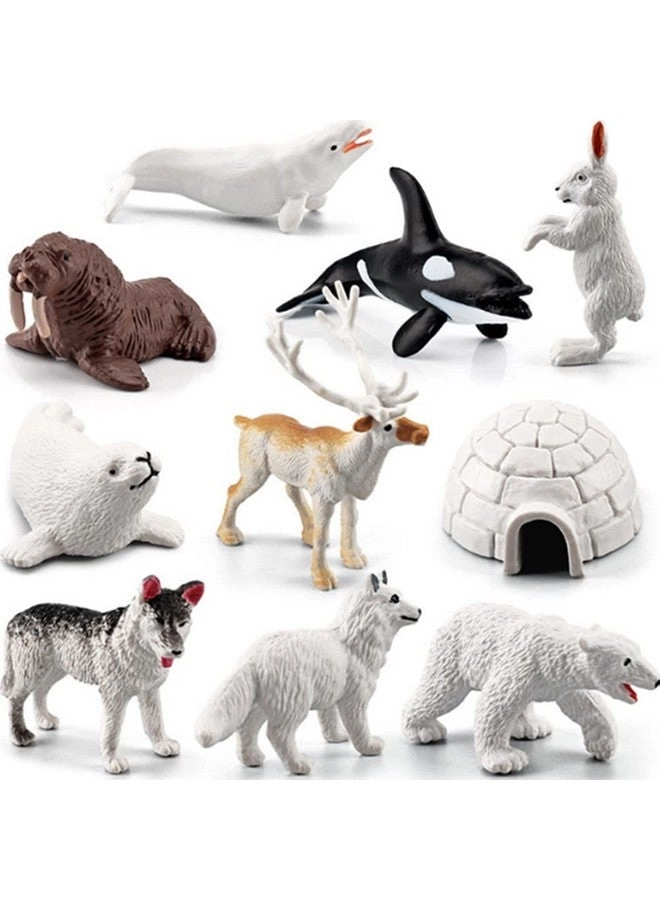 OUKEYI Mini Arctic Animals Figurines 10 pcs
