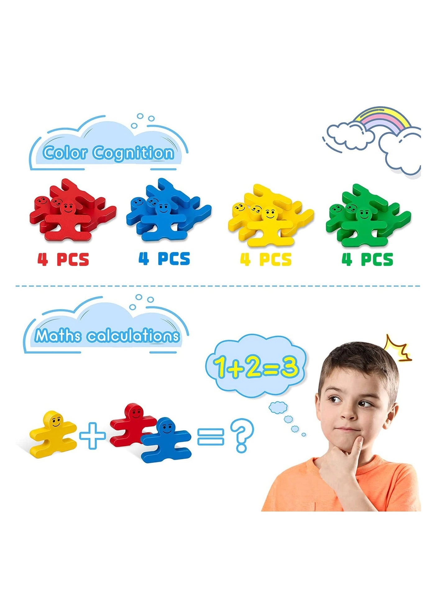 Wooden Stacking Blocks - 16 pcs
