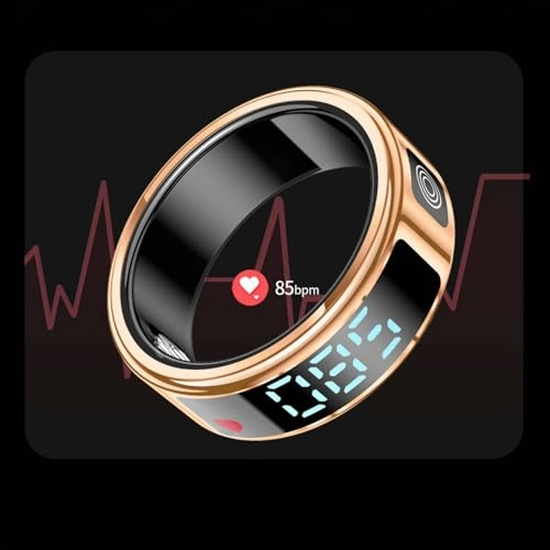 Smart Fitness Ring - LED Display IP68 Silver Size 9