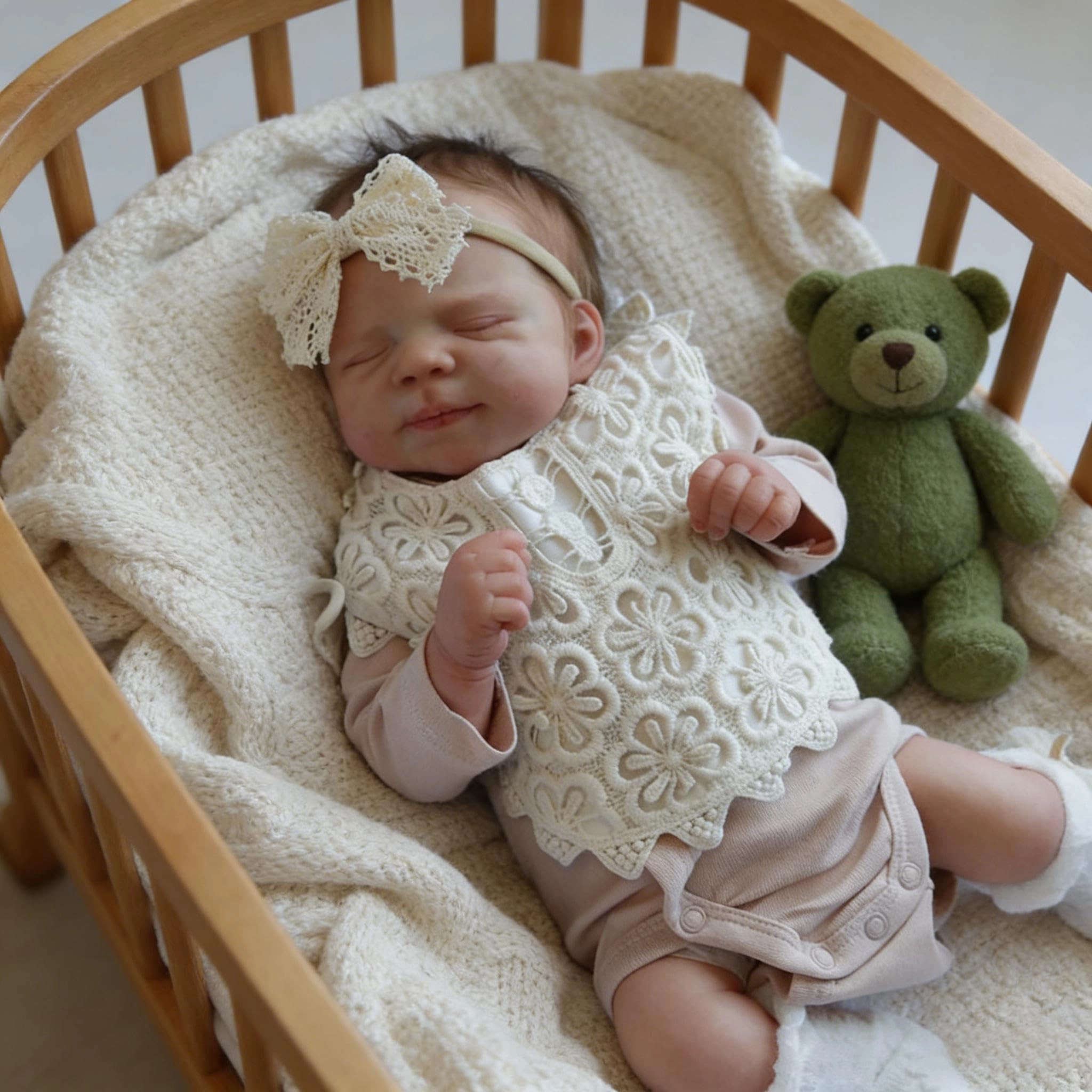 Reborn Baby Doll - 18 Inch Silicone Girl Sleeping Ages 3+
