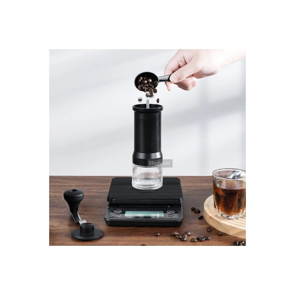 Kettle + Grinder + Dripper + Scale + Server + Filters + Cup