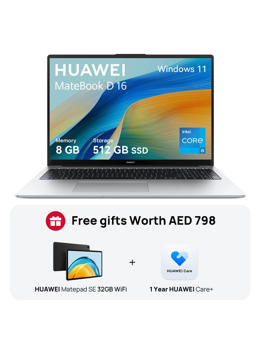 MateBook D 16 MitchellF - 16'' Core i5-12450H 8GB DDR4 512GB SSD