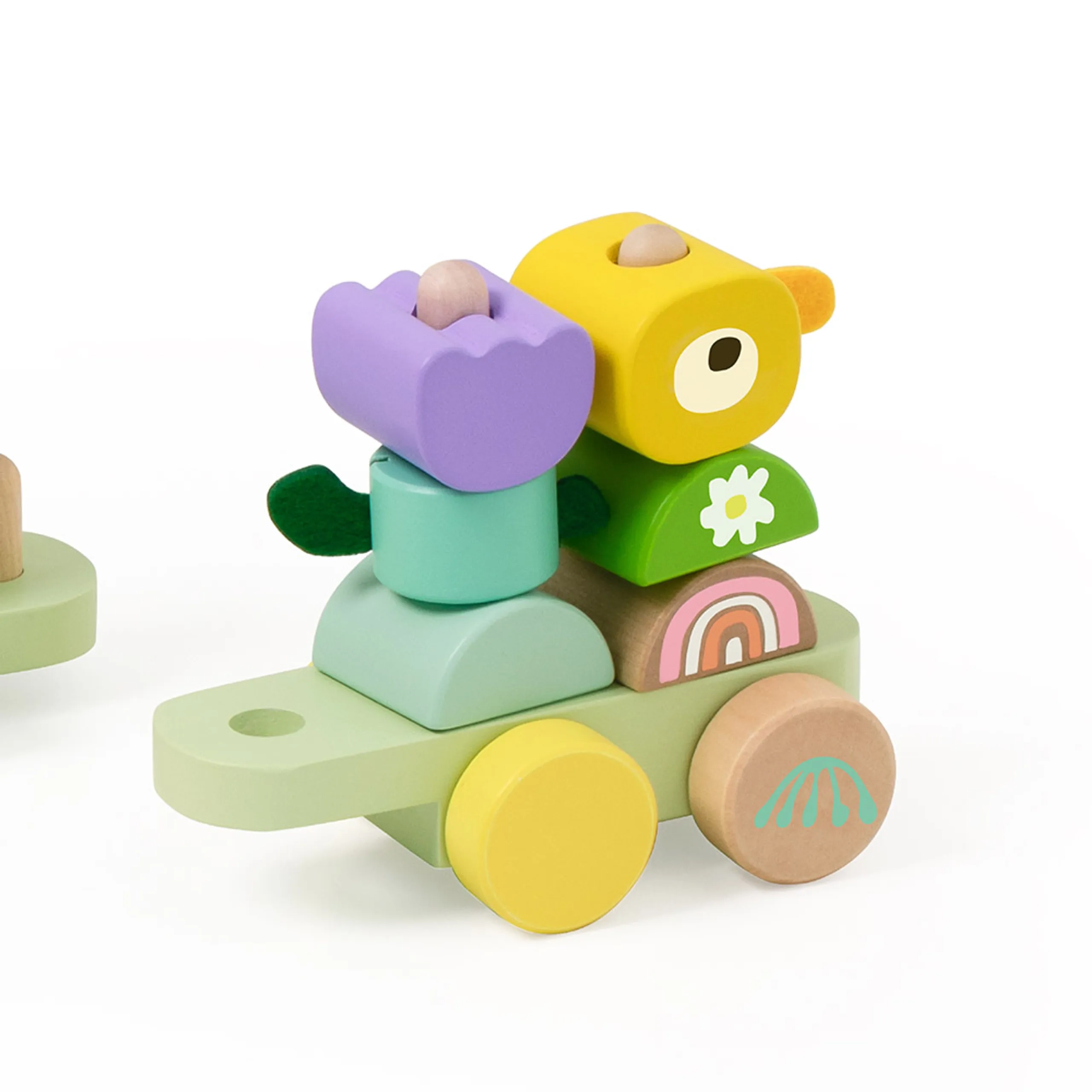 Wooden Pull Jungle - 27-piece caterpillar