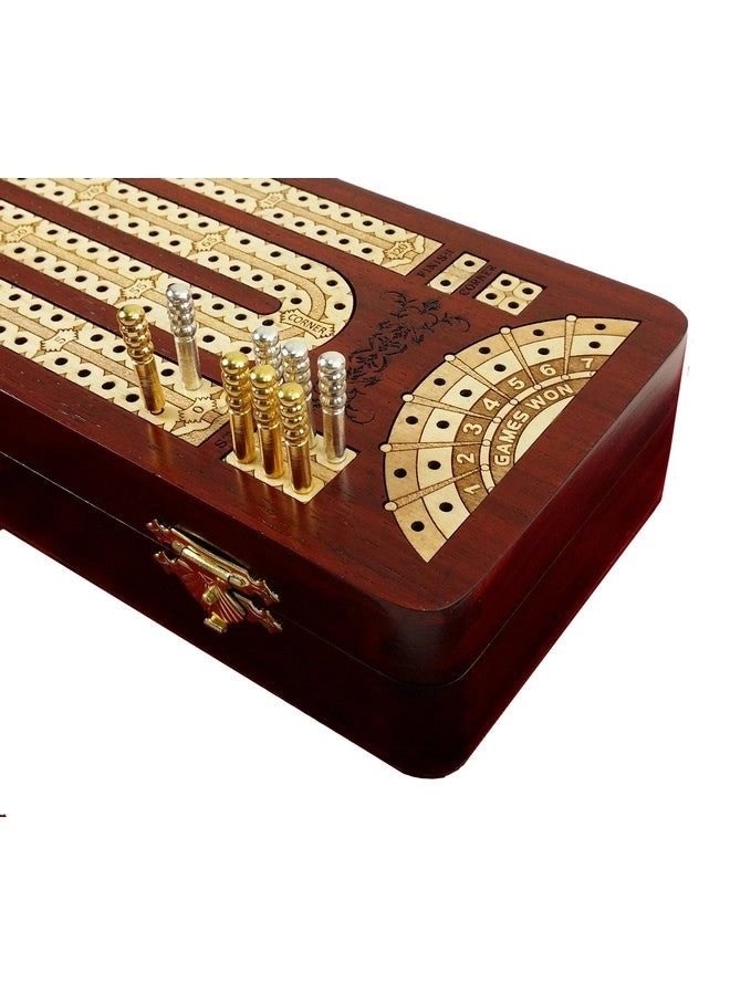 House of Cribbage Continuous Cribbage Board - 2 Track Card Storage