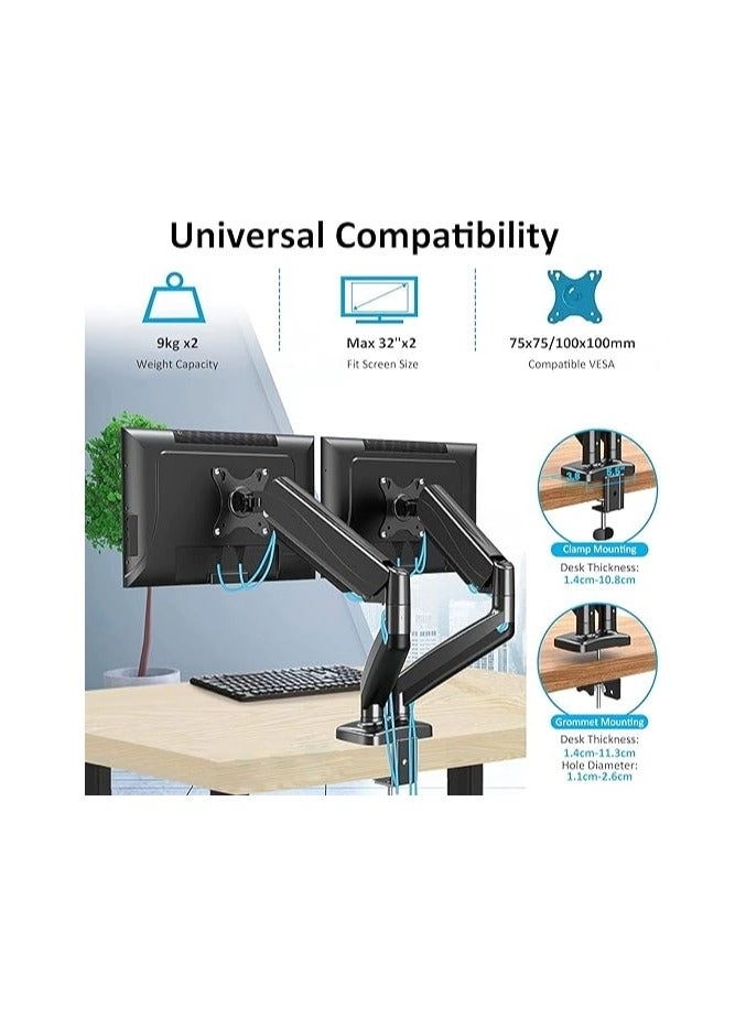 Dual Monitor Mount - 2 Monitors 32 inches 75mm or 100mm
