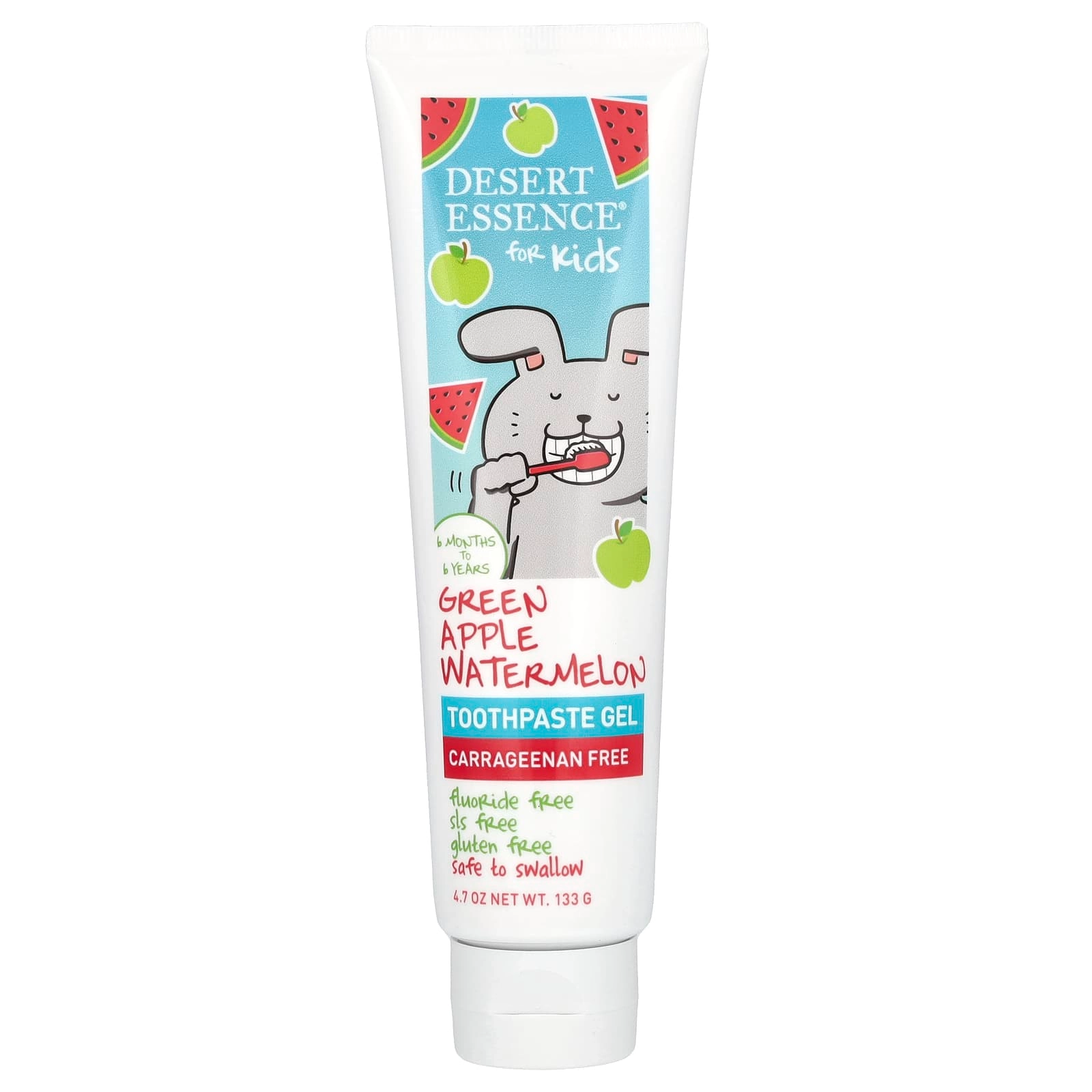 Desert Essence Toothpaste Gel Green Apple Watermelon Toothpaste 6 Months to 6 Years 133 g