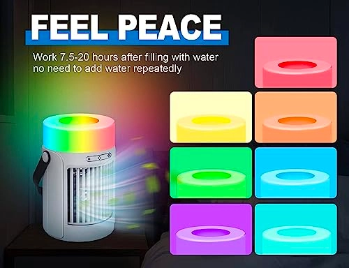 Portable Air Conditioner - 700ml 7-color LED 2H/4H Timer