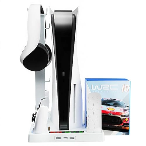 Stand for PS5 Slim - 4-Port USB Hub Horizontal Mount