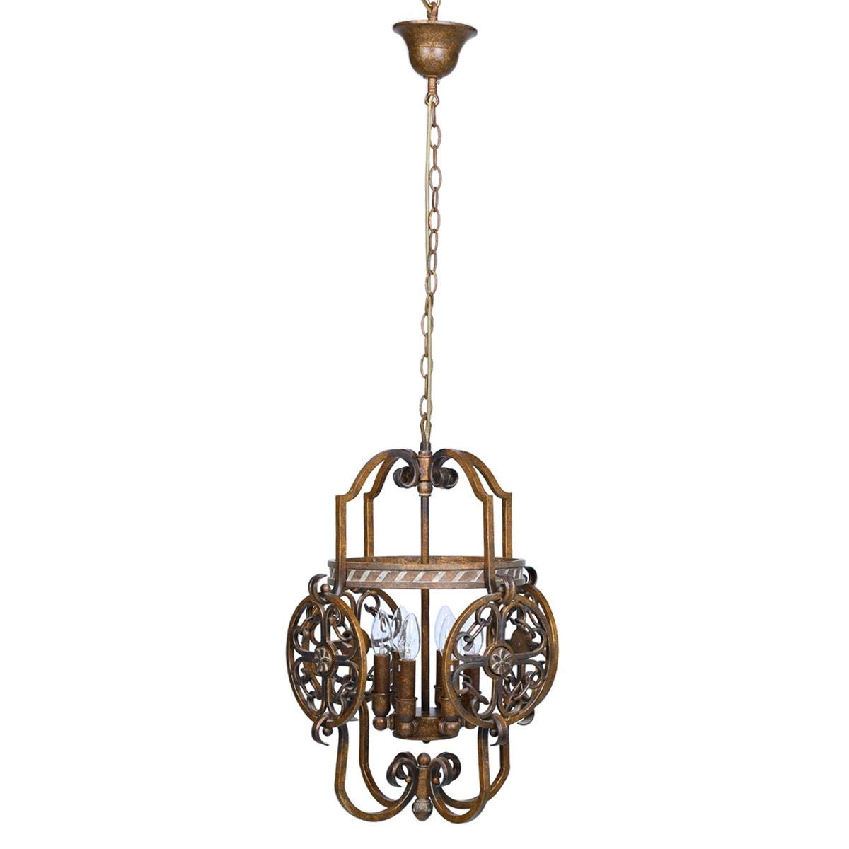 Al Masah Crystal Round Heart Patches Chandelier - 6 Lights Bronze