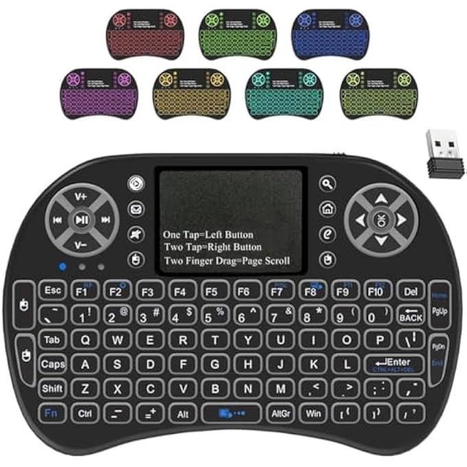 WIRELESS MINI KEYBOARD - 2.4GHz touchpad US layout rechargeable
