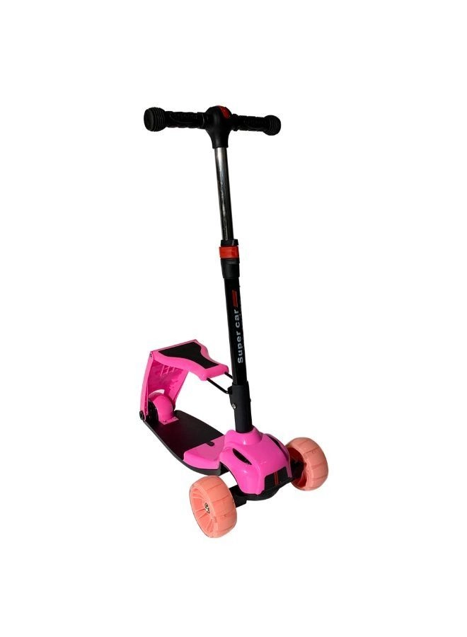 Folded Seat And Adjustable Handlebar 3-Wheel Kick Scooter – LED Foldable