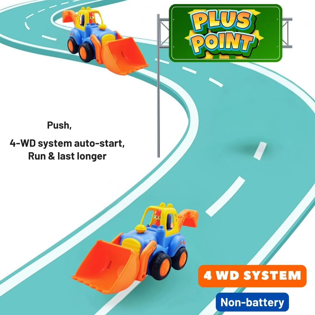 Construction Bulldozer - Friction-Powered Movable Joints