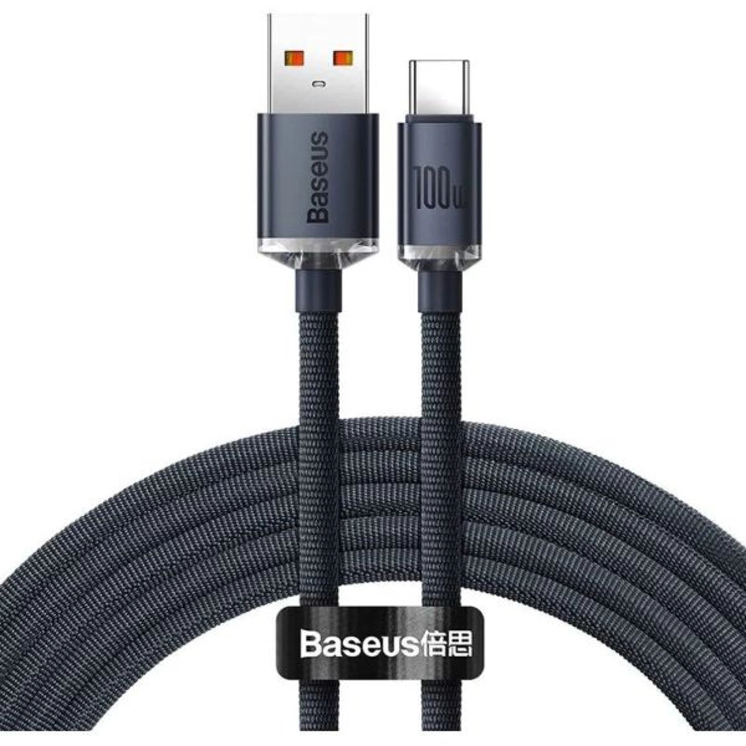 Crystal Shine Cable 100W USB-A to USB-C 1.2m Braided