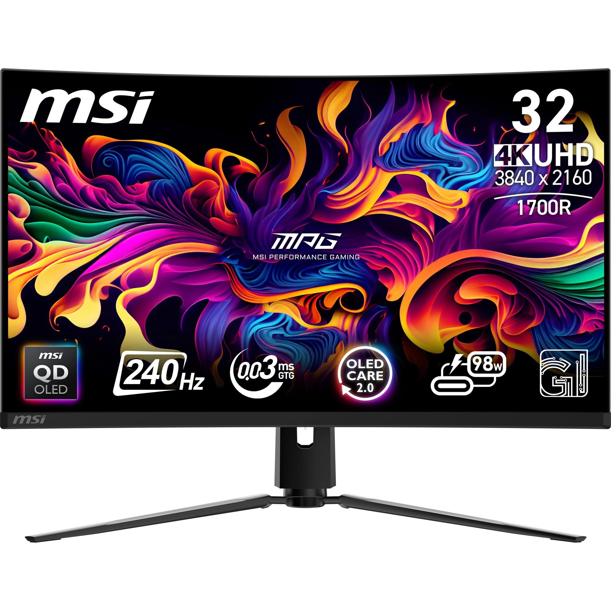 MSI MPG 321CURXDE QD-OLED - 9S6-3DD64T-005 31.5 Inches 3840 x 2160 Pixels