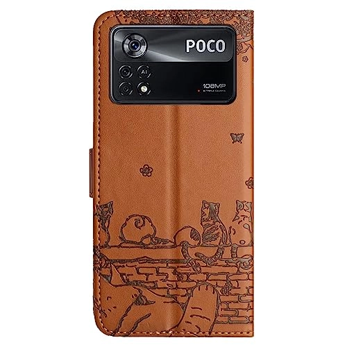 Cat Wallet Case Flip Cover for Xiaomi POCO X4 Pro 5G