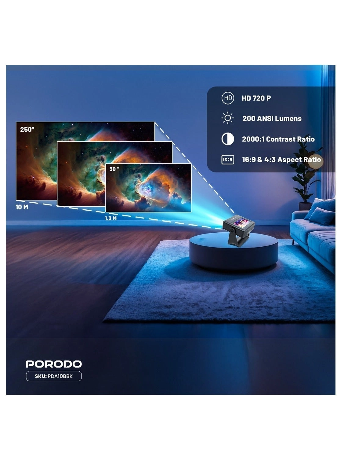 Optivis Smart HD Projector 9904907009030 200 Lm