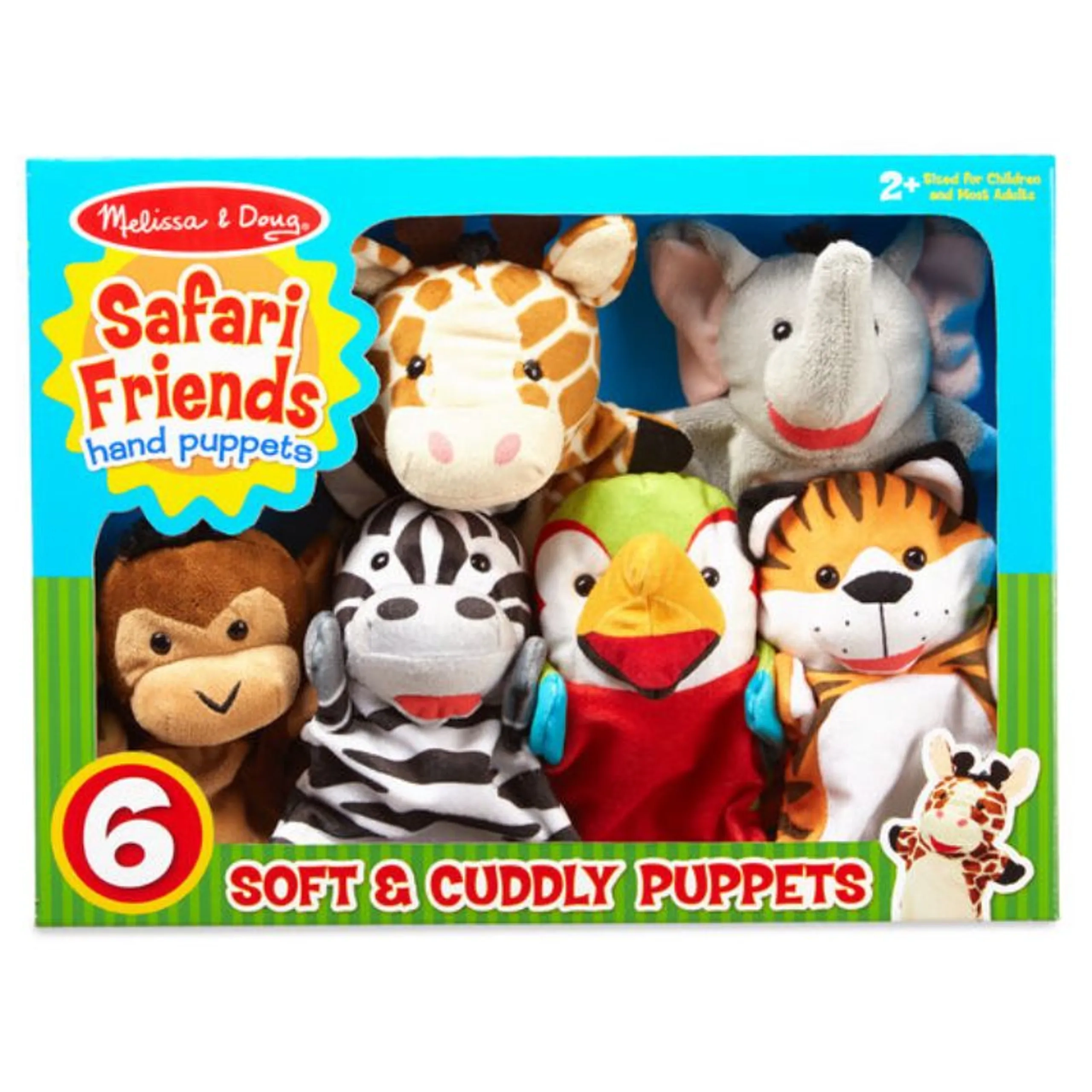 Safari Buddies - Hand Puppets 6 Pieces
