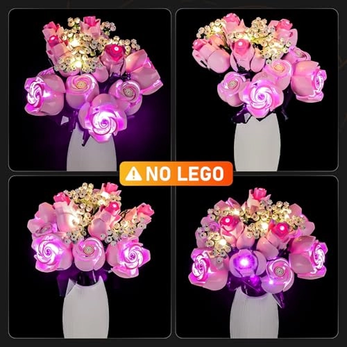 LED Light Set (10374) - Pink Rose Bouquet