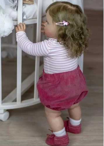 Pippa Reborn Baby Doll - 26 inch Cotton Vinyl Hand-rooted Curly Hair Ages 3+