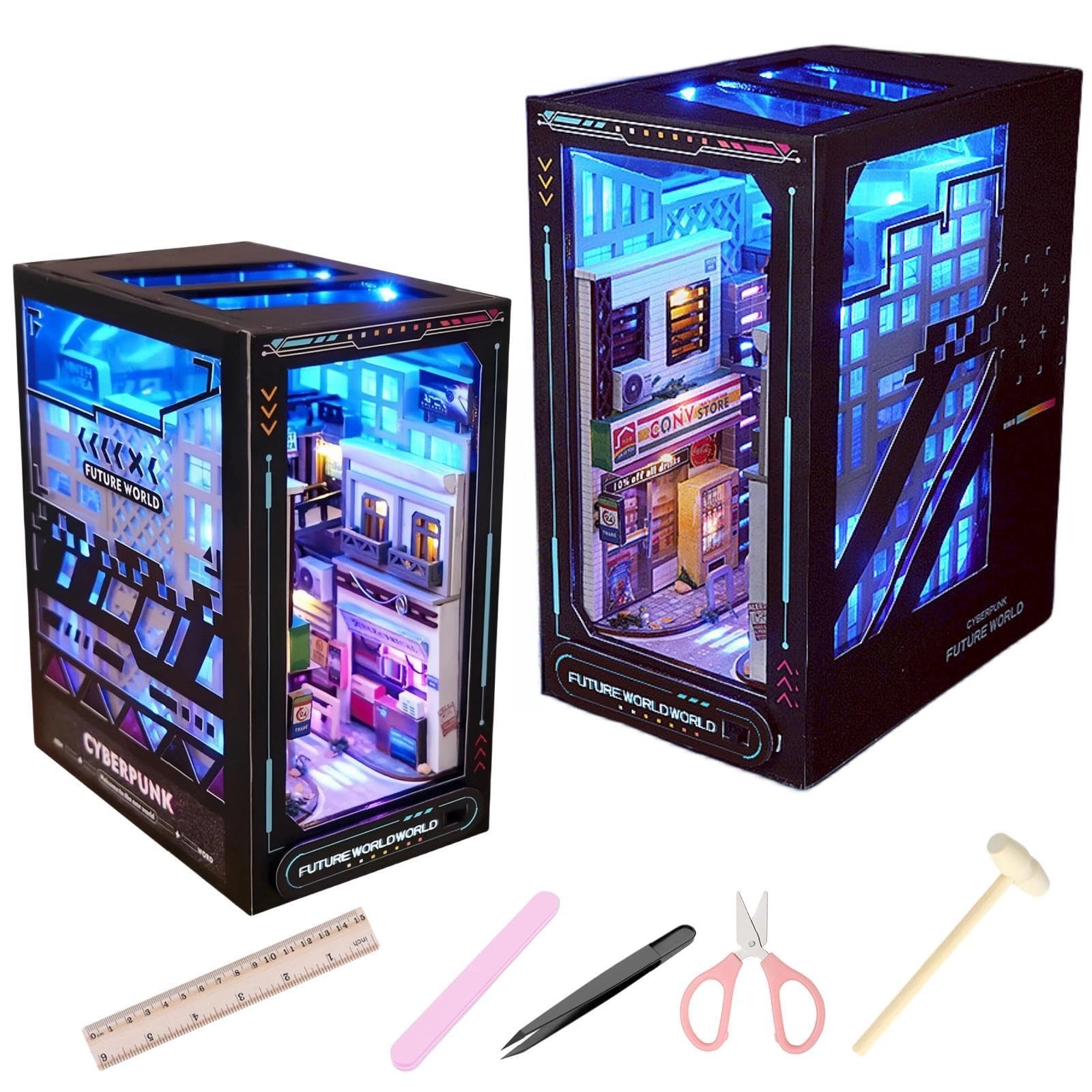 TYKS Booknook Kit - Multicolored Lights Cyber World