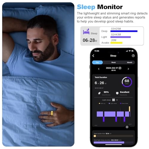 Smart Ring - LED Dispay Screen Heart Rate Sleep Tracker