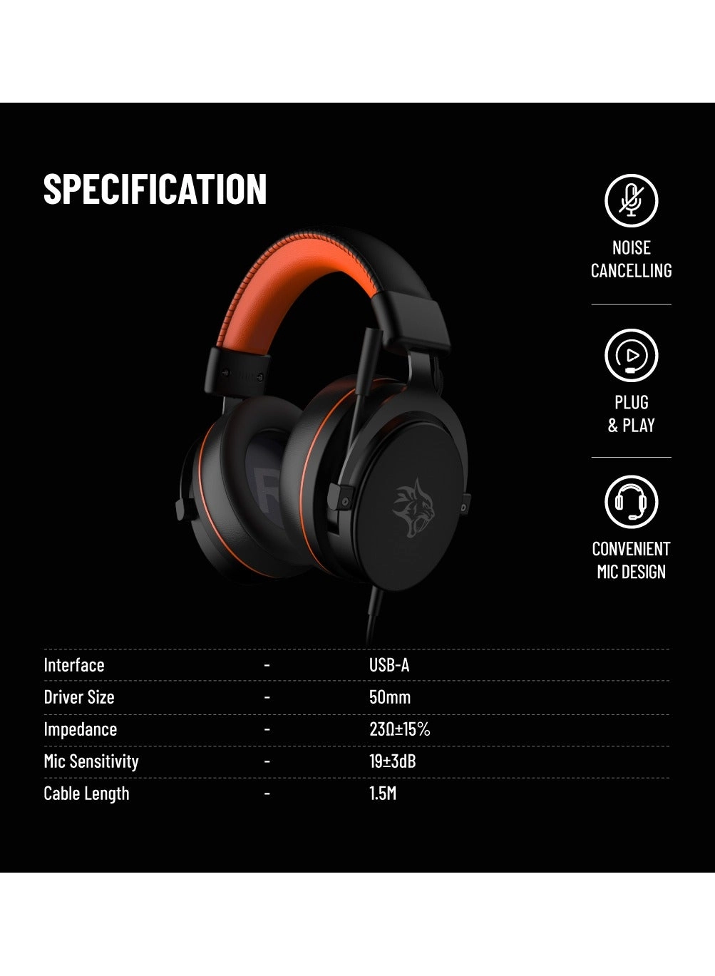 PDX417-OGBK Wired Headphone