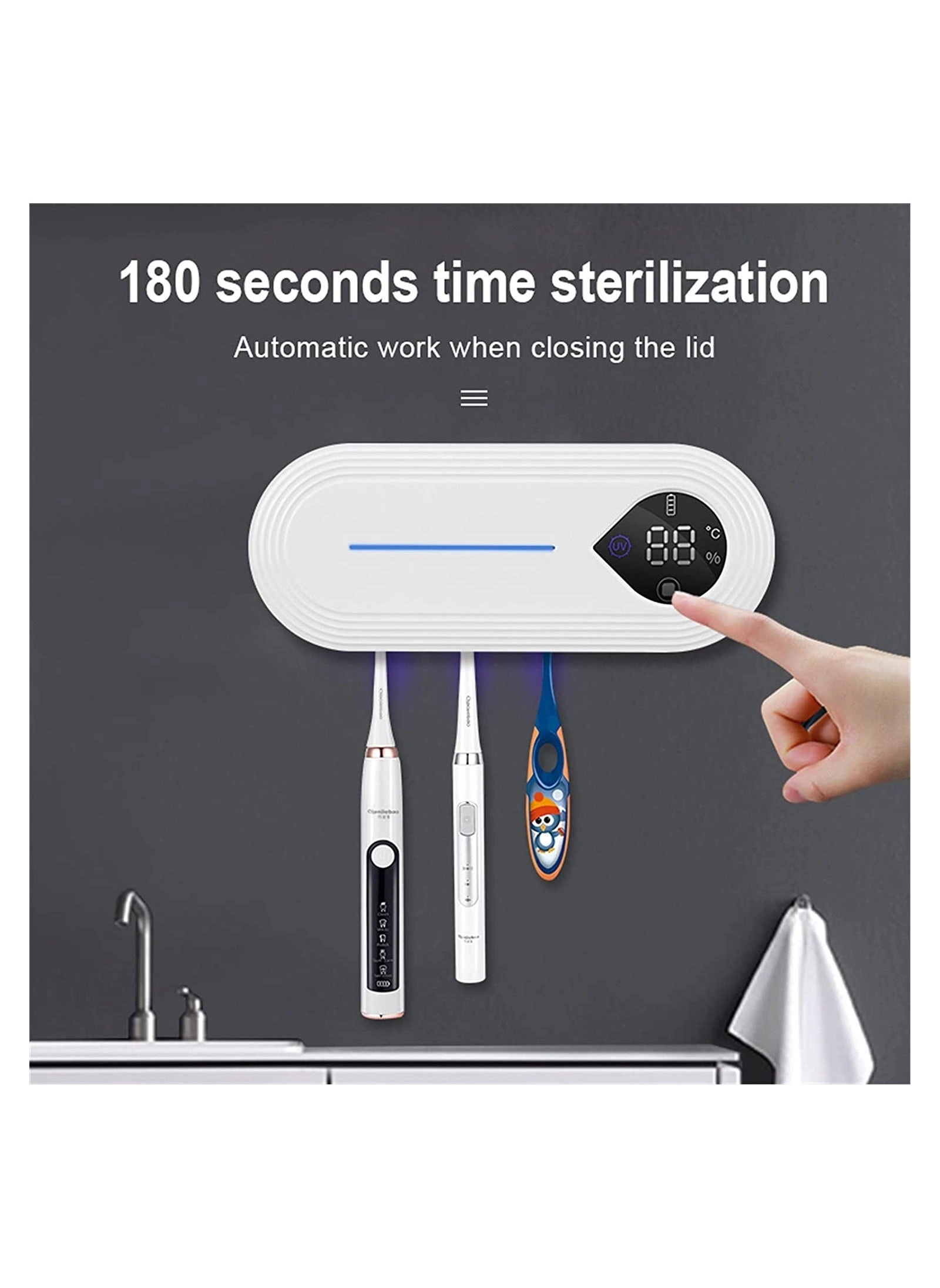 Wall Mount Toothbrush Holder - 3 Slots Wallmount / Countertop