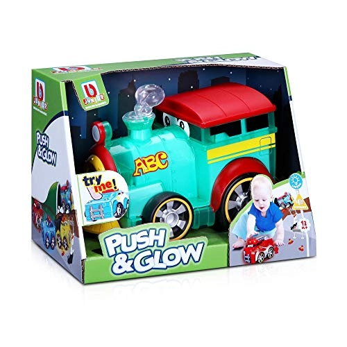 BBURAGO B16-89005 - Push & Glow Light Up Preschool Toy Train Vehicle