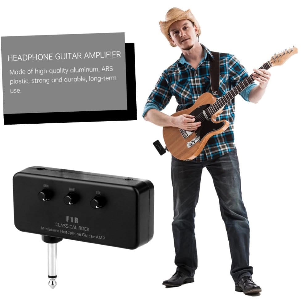 Mini Portable Headphone Guitar Amplifier - Black 2 AAA